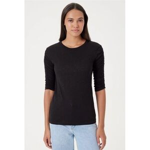 Goldie Ruched Half Sleeve Crew Tee